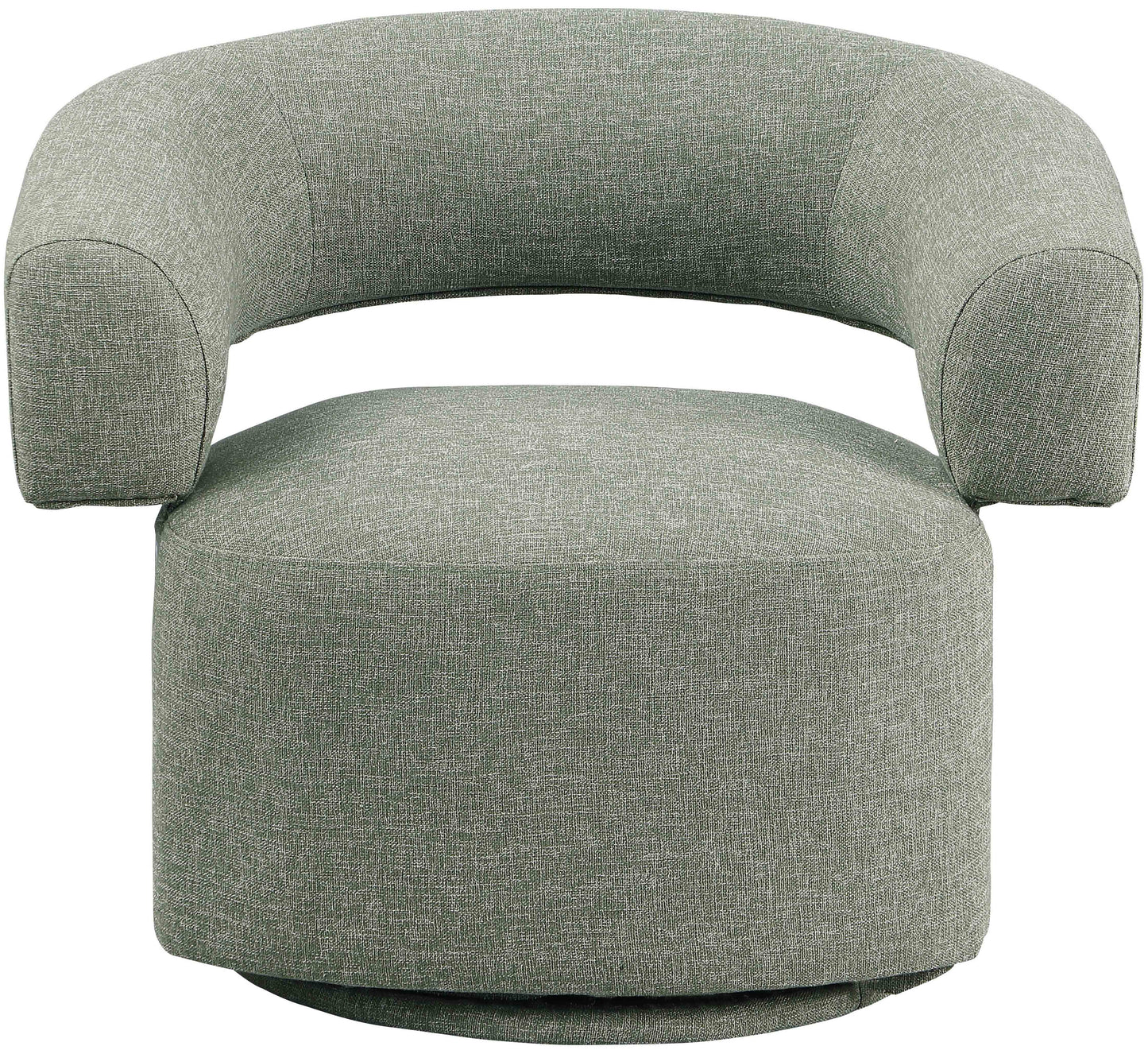 ames green linen textured fabric swivel accent chair green