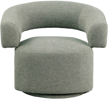 Ames Green Linen Textured Fabric Swivel Accent Chair Green