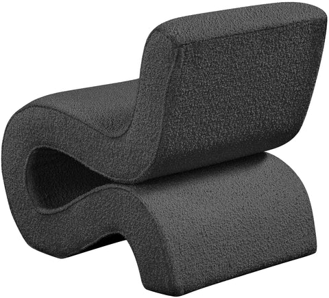 Riley Black Boucle Fabric Accent Chair Black