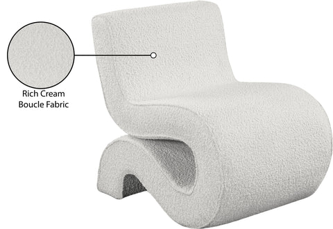 Riley Cream Boucle Fabric Accent Chair Cream