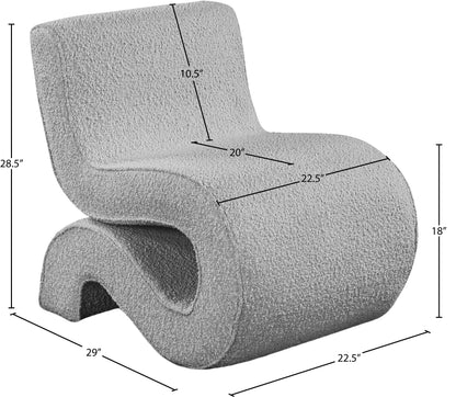Riley Grey Boucle Fabric Accent Chair Grey