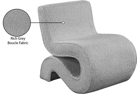 Riley Grey Boucle Fabric Accent Chair Grey