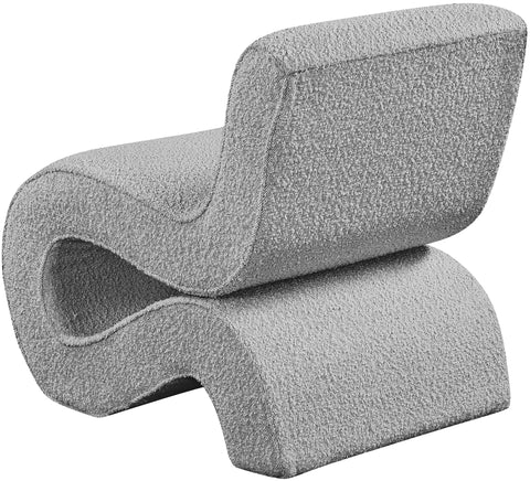 Riley Grey Boucle Fabric Accent Chair Grey