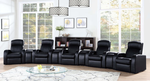 Ixora 9-piece Upholstered Home Theater SeatingBlack