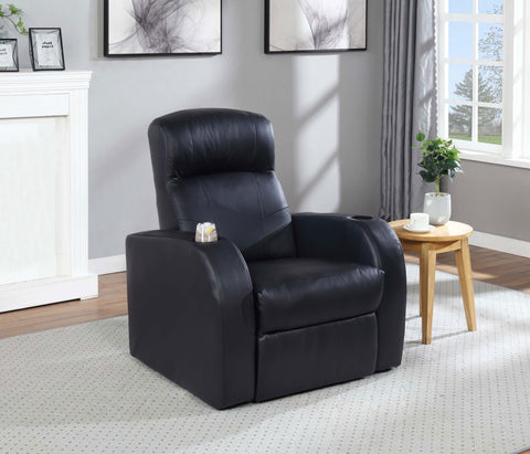 Ixora Upholstered Track Arm Recliner BlackBlack