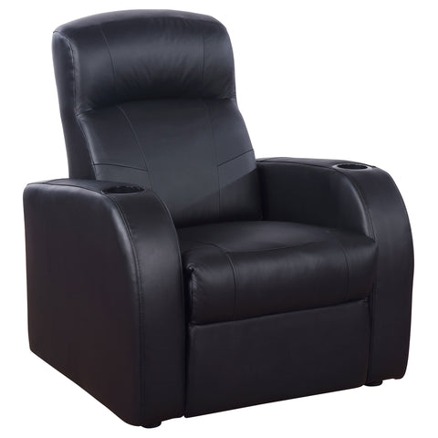 Ixora Upholstered Track Arm Recliner BlackBlack