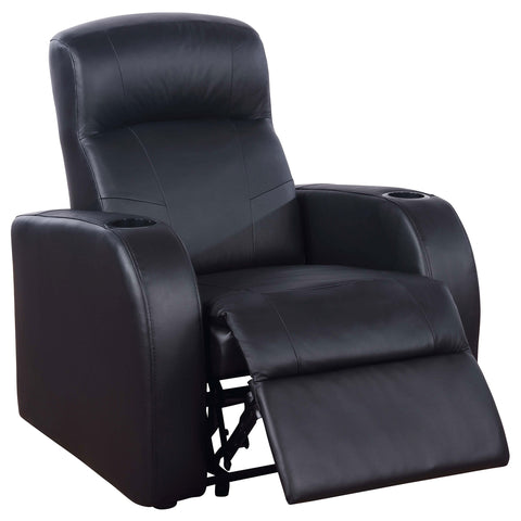 Ixora Upholstered Track Arm Recliner BlackBlack