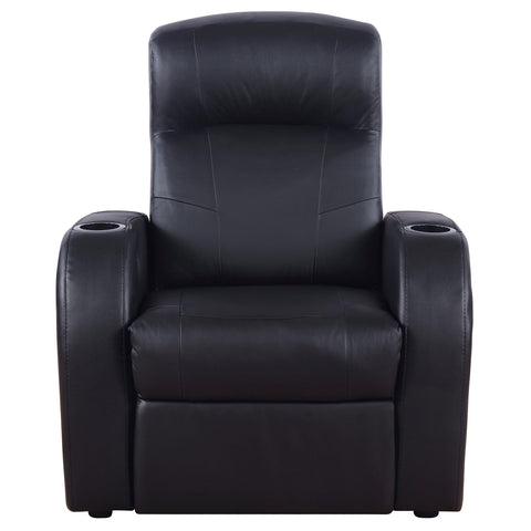 Ixora Upholstered Track Arm Recliner BlackBlack