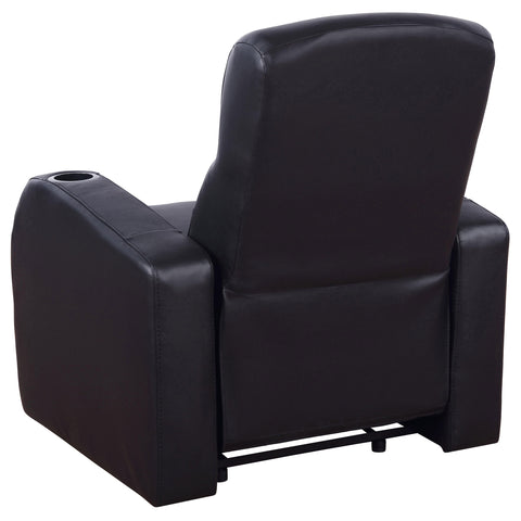 Ixora Upholstered Track Arm Recliner BlackBlack