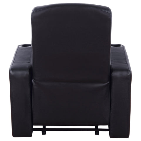 Ixora Upholstered Track Arm Recliner BlackBlack