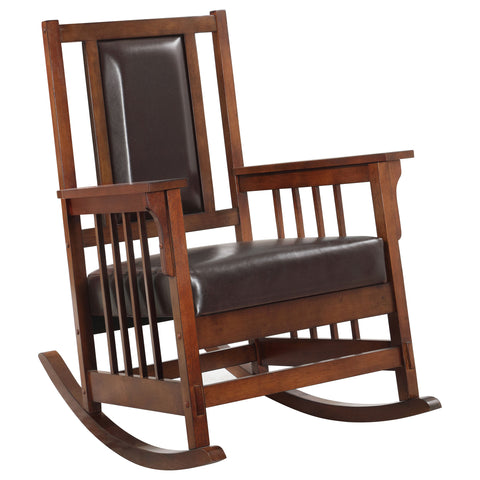 Alejo Upholstered Rocking Chair Tobacco and Dark BrownTobacco