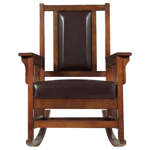 Alejo Upholstered Rocking Chair Tobacco and Dark BrownTobacco