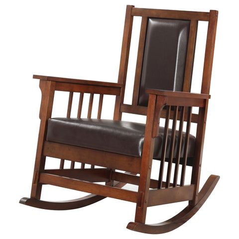 Alejo Upholstered Rocking Chair Tobacco and Dark BrownTobacco