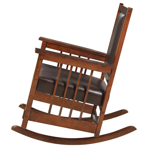 Alejo Upholstered Rocking Chair Tobacco and Dark BrownTobacco
