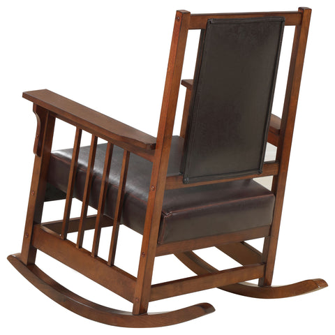 Alejo Upholstered Rocking Chair Tobacco and Dark BrownTobacco