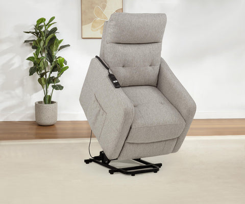 Aleisha Upholstered Power Lift Recliner Chair Taupe