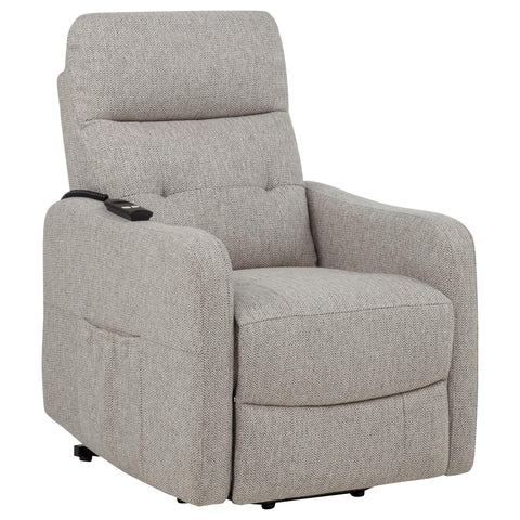 Aleisha Upholstered Power Lift Recliner Chair Taupe