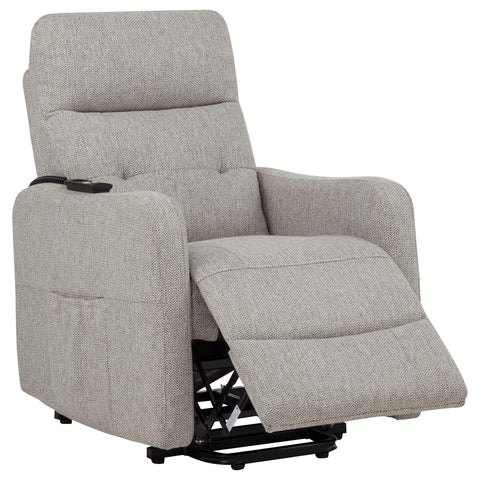 Aleisha Upholstered Power Lift Recliner Chair Taupe