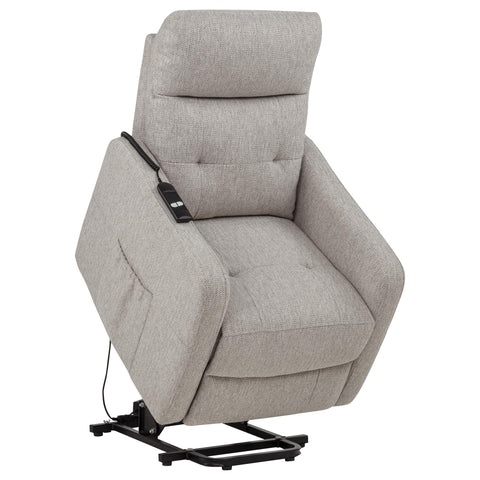 Aleisha Upholstered Power Lift Recliner Chair Taupe