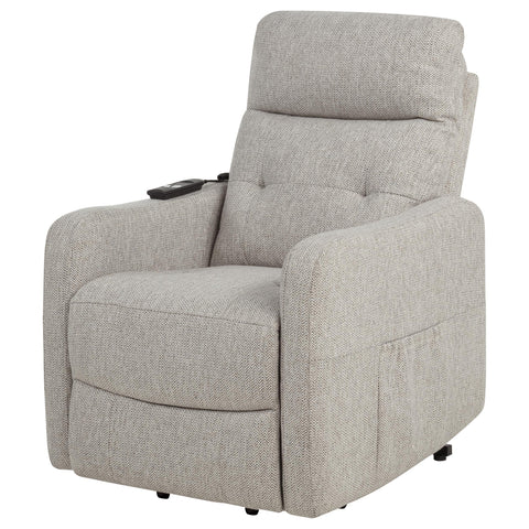 Aleisha Upholstered Power Lift Recliner Chair Taupe