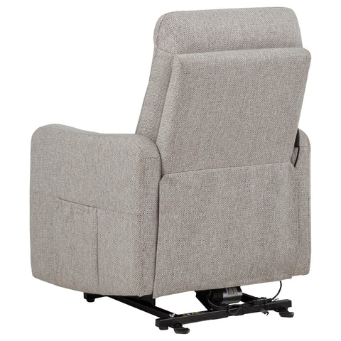 Aleisha Upholstered Power Lift Recliner Chair Taupe
