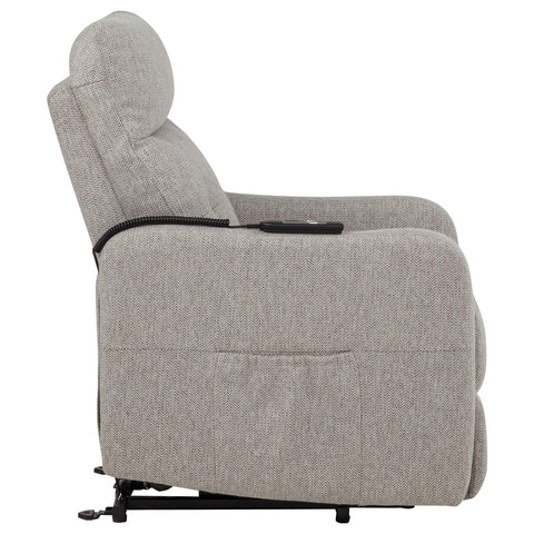 Aleisha Upholstered Power Lift Recliner Chair Taupe