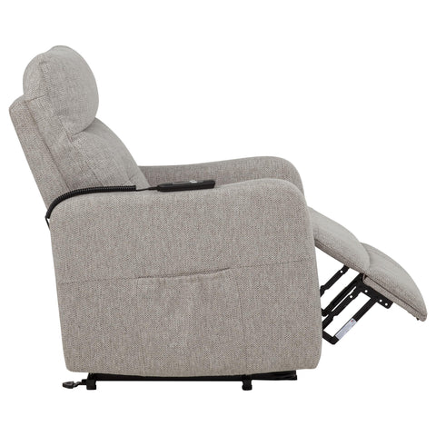 Aleisha Upholstered Power Lift Recliner Chair Taupe