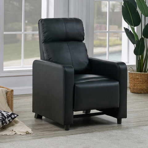 Lupin Upholstered Home Theater Push Back Recliner BlackBlack