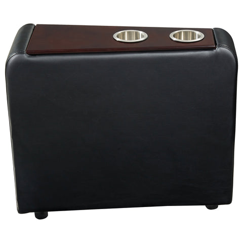 Lupin Upholstered Home Theater Storage Wedge Console BlackBlack