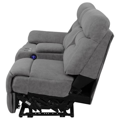 Raleigh Upholstered LAF Power Loveseat Grey