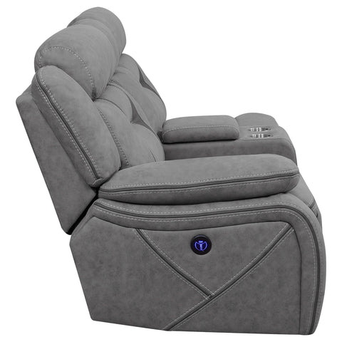 Raleigh Upholstered LAF Power Loveseat Grey