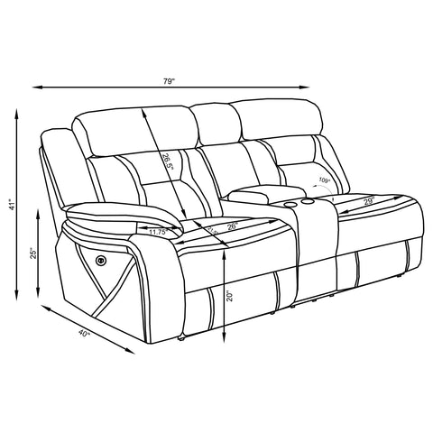 Raleigh Upholstered LAF Power Loveseat Grey