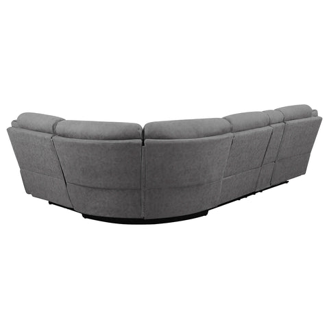 Kiara Upholstered Power Reclining Sectional Sofa GreyGrey