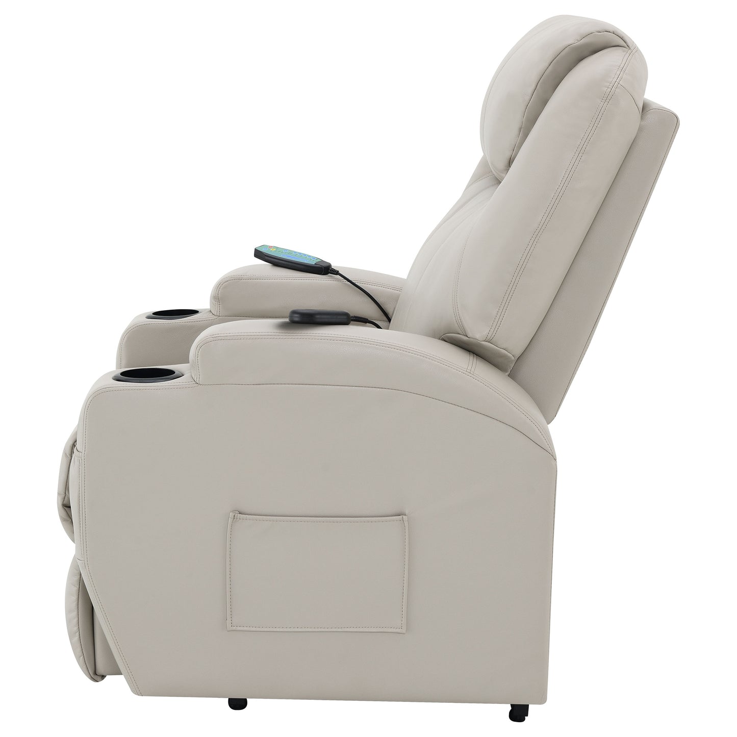 appledale upholstered power lift massage recliner champagne