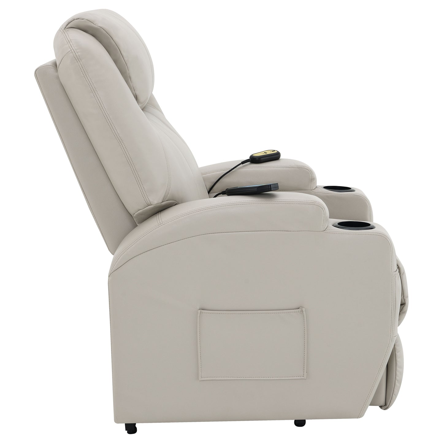 appledale upholstered power lift massage recliner champagne