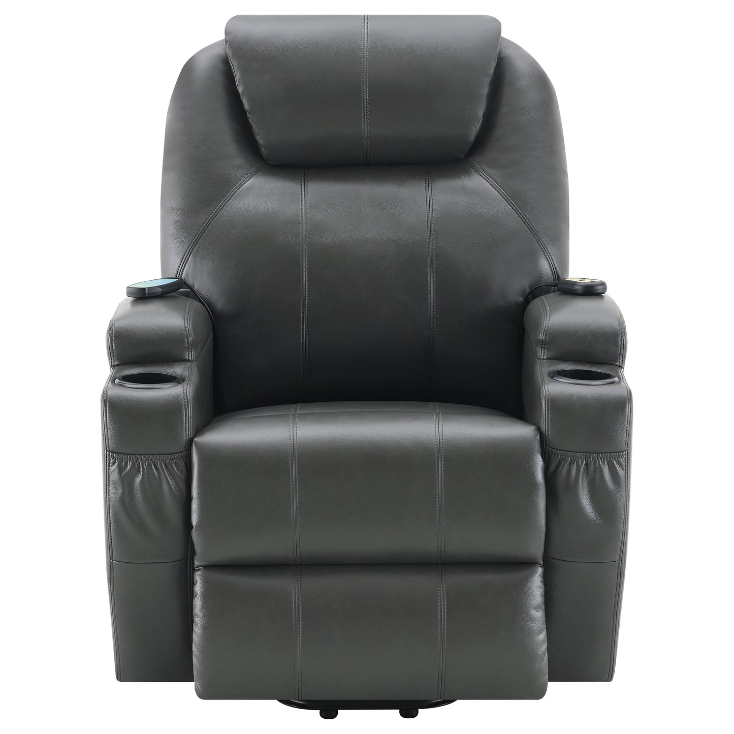 appledale upholstered power lift massage recliner charcoal grey