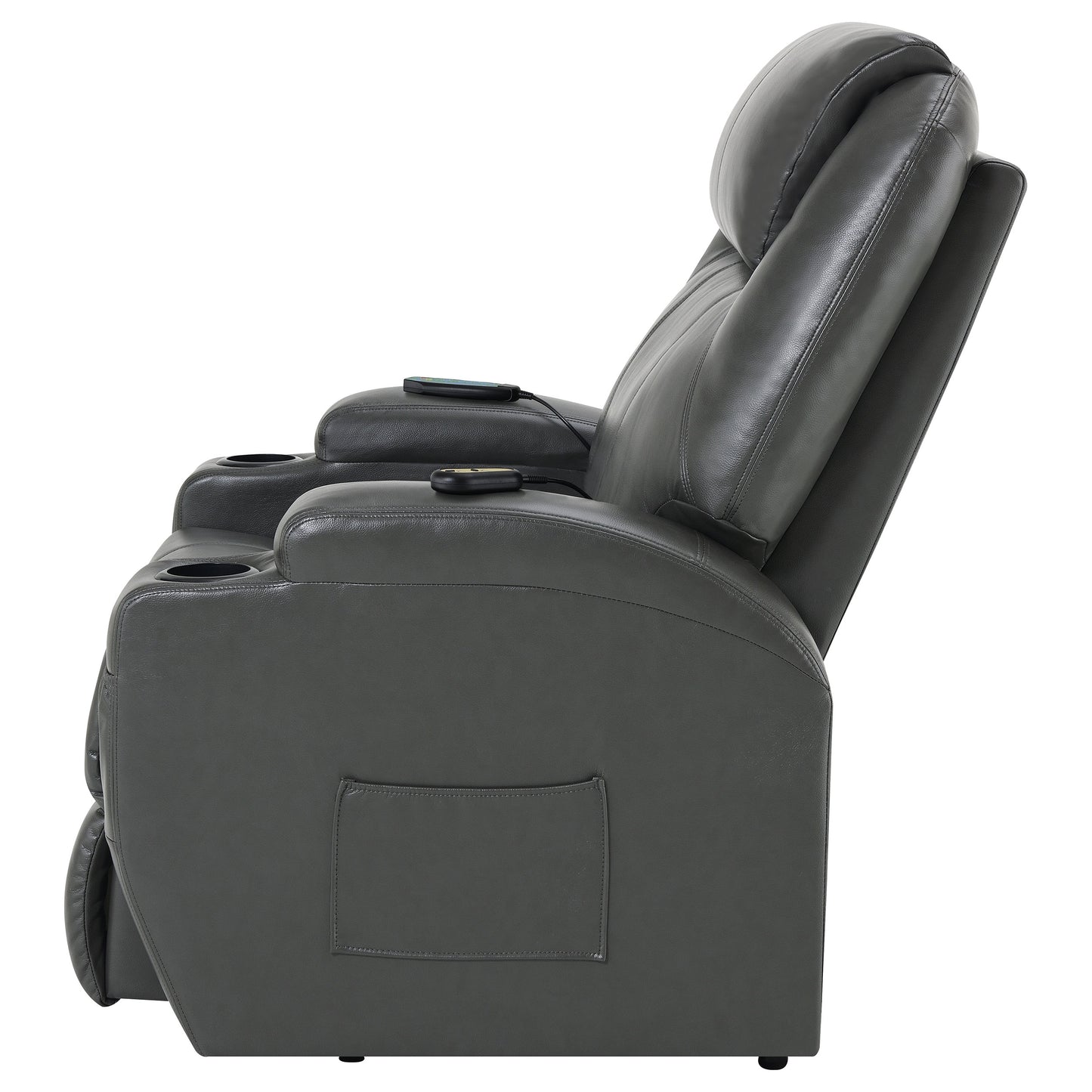 appledale upholstered power lift massage recliner charcoal grey