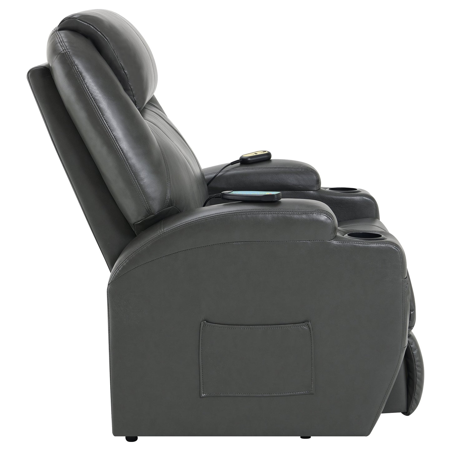 appledale upholstered power lift massage recliner charcoal grey