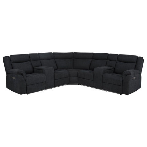 Pastrana Upholstered Power Reclining Sectional Sofa Steel Grey