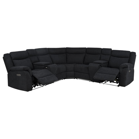 Pastrana Upholstered Power Reclining Sectional Sofa Steel Grey