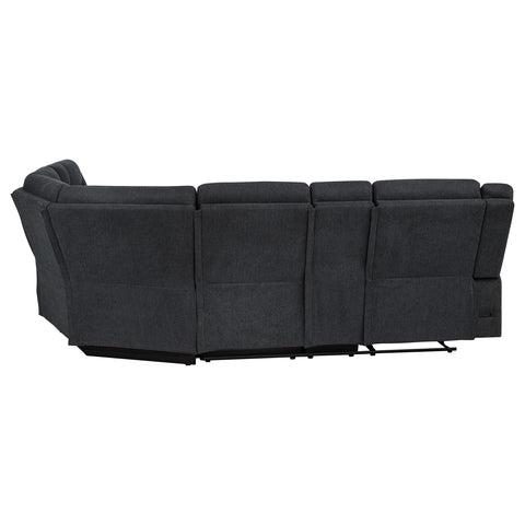 Pastrana Upholstered Power Reclining Sectional Sofa Steel Grey