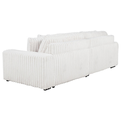 Laughton Corduroy Upholstered Dual Power Chaise Sofa Ivory