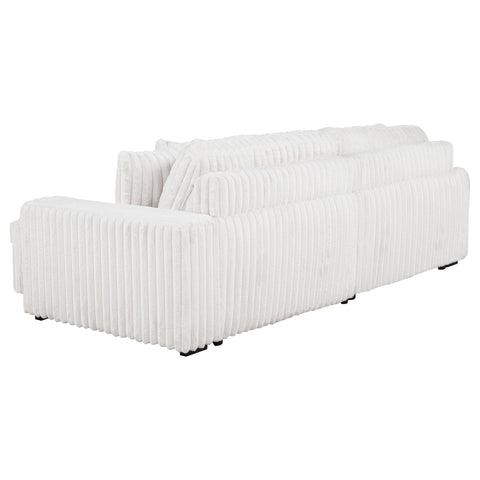Laughton Corduroy Upholstered Dual Power Chaise Sofa Ivory