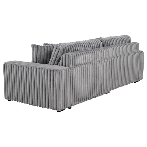 Laughton Corduroy Upholstered Dual Power Chaise Sofa Grey