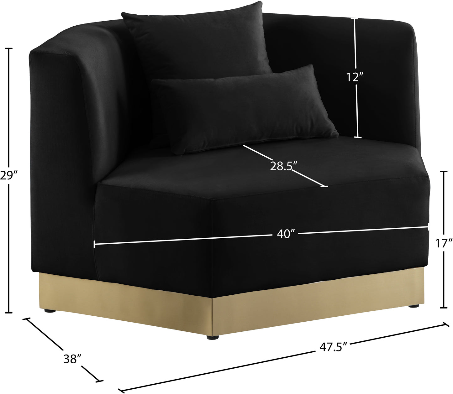 lucas black velvet chair c