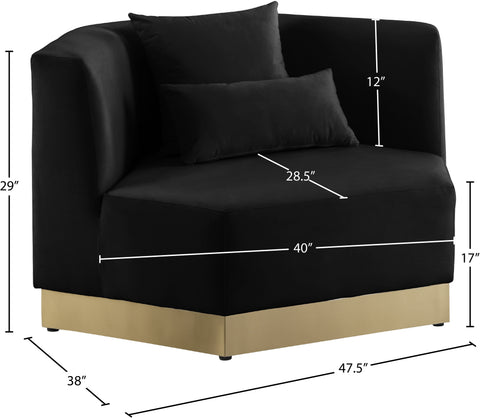 Lucas Black Velvet Chair C