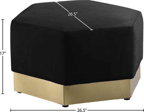 Lucas Black Velvet Ottoman Ott
