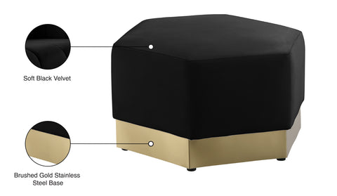 Lucas Black Velvet Ottoman Ott