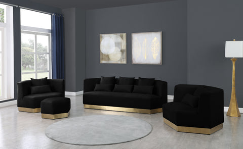 Lucas Black Velvet Ottoman Ott