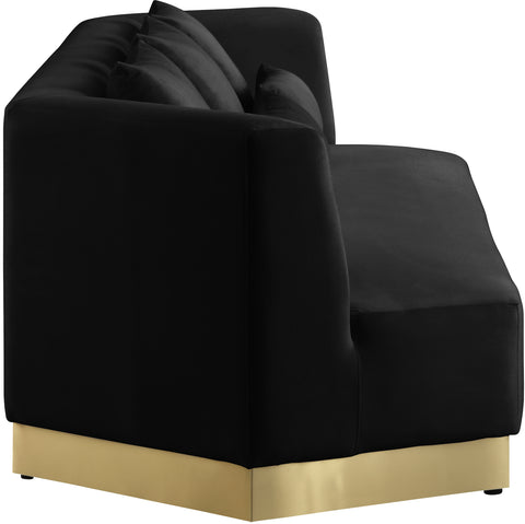 Prescott 93" Black Velvet Upholstered Sofa, 1 Piece